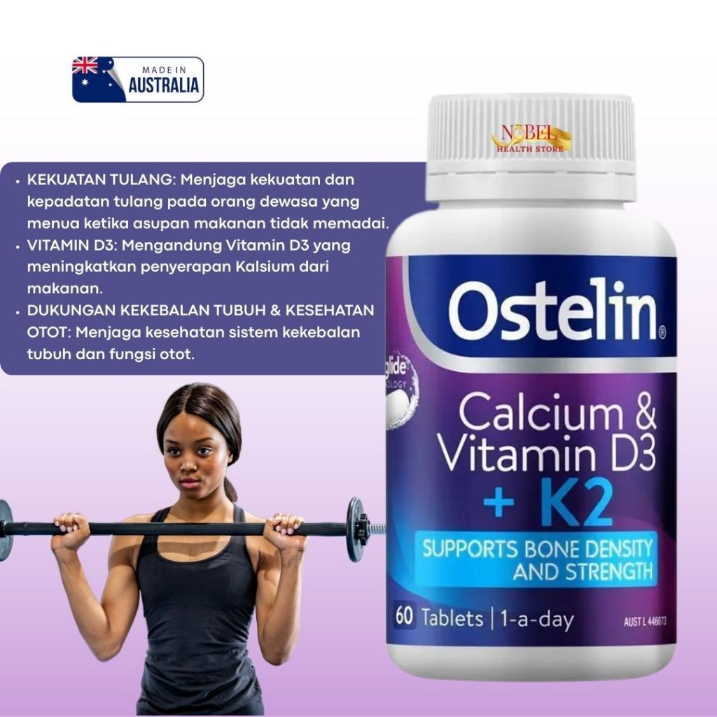 ostelin cal-dk2 60 tablets supports bone strength and bone density