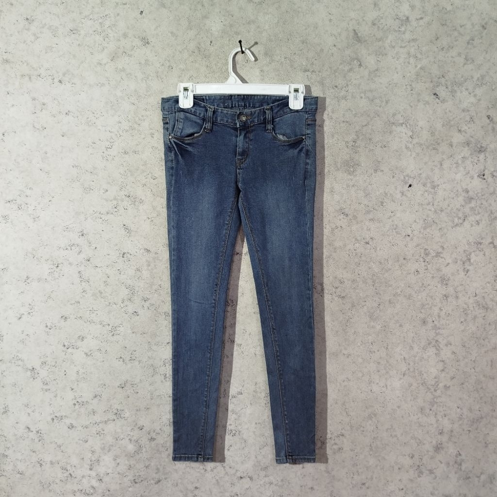 Celana jeans cewek W-COCORO Biru denim slimfit stretch melar casual size 31