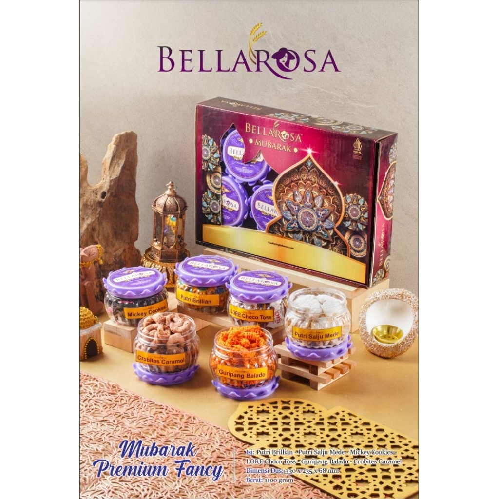 BELLAROSA MUBARAK 2026 / PAKET MUBARAK PREMIUM FANCY KUE KERING/PAKET LEBARAN BELLAROSA 2026/HAMPERS