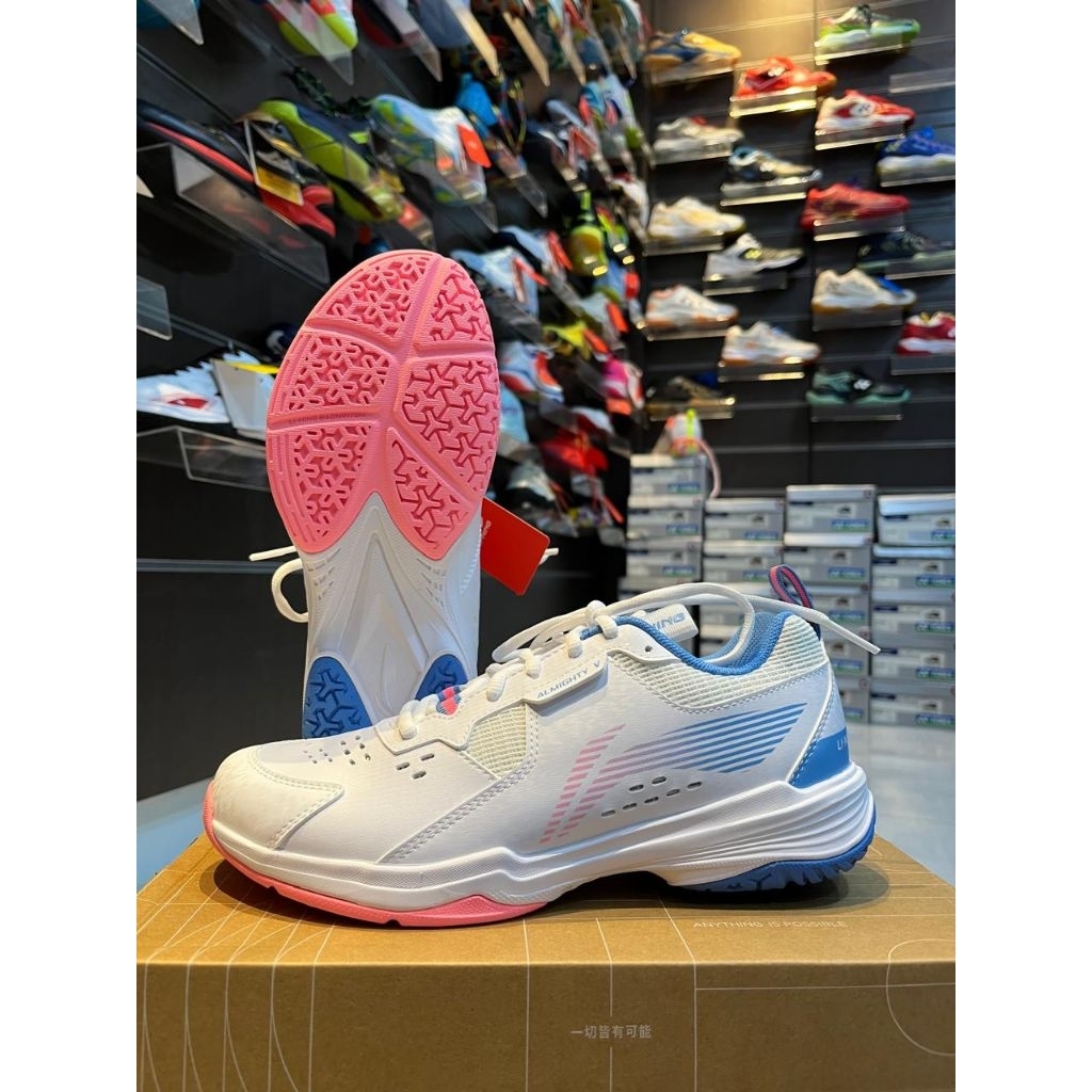 Sepatu Badminton LINING ALMIGHTY V free Kaos kaki +Grip Sepatu Badminton Terbaru Pria Wanita