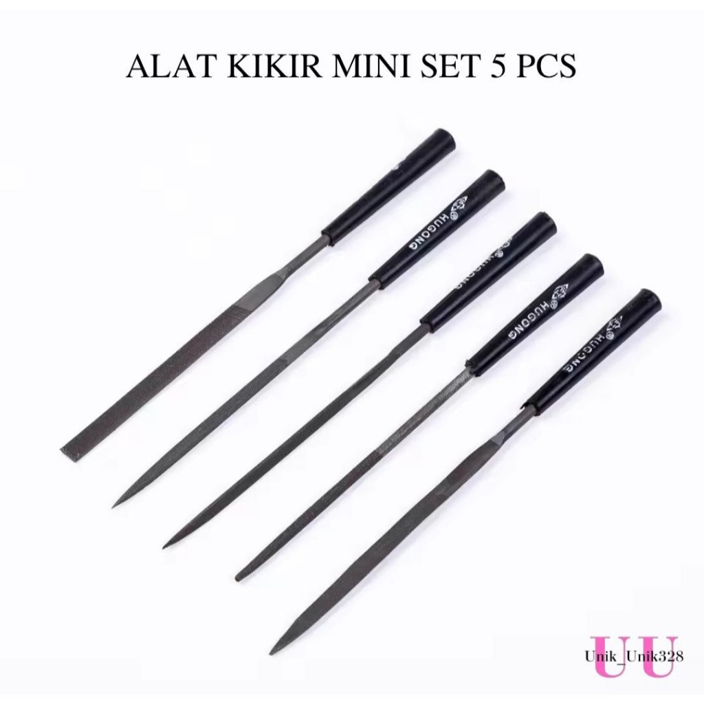 Alat Kikir Mini Set 5 Pcs HUGONG Diamond Needle File Set 5 Pcs Perkakas Ukir Pahat Logam Perhiasan