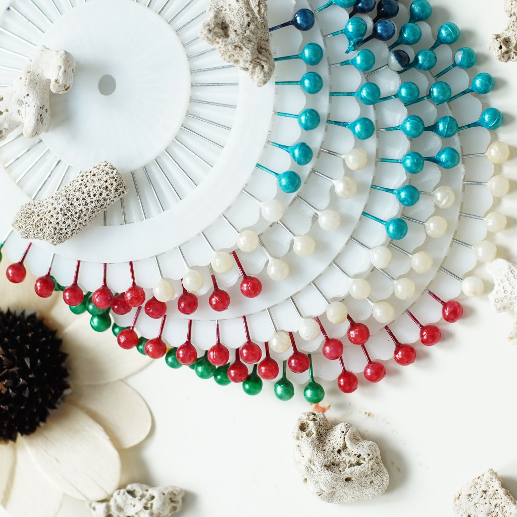 Jarum, Pentul Hijab |Jarum Pentul Kepala Warna Isi Banyak | Pin Jahit Tajam Tidak Mudah Bengkok | Bo