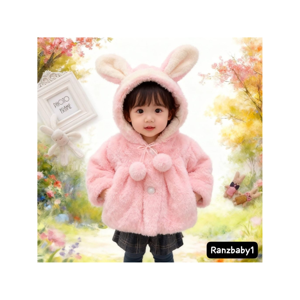 Jaket Mantel Bulu Anak Perempuan Premium - Jaket bulu anak tebal nyaman - Jaket anak perempuan 1-3 t