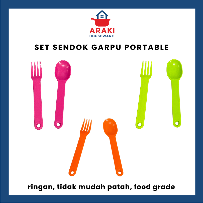 SET SENDOK GARPU MAKAN PORTABLE BEKAL | SENDOK GARPU BEKAL ANAK