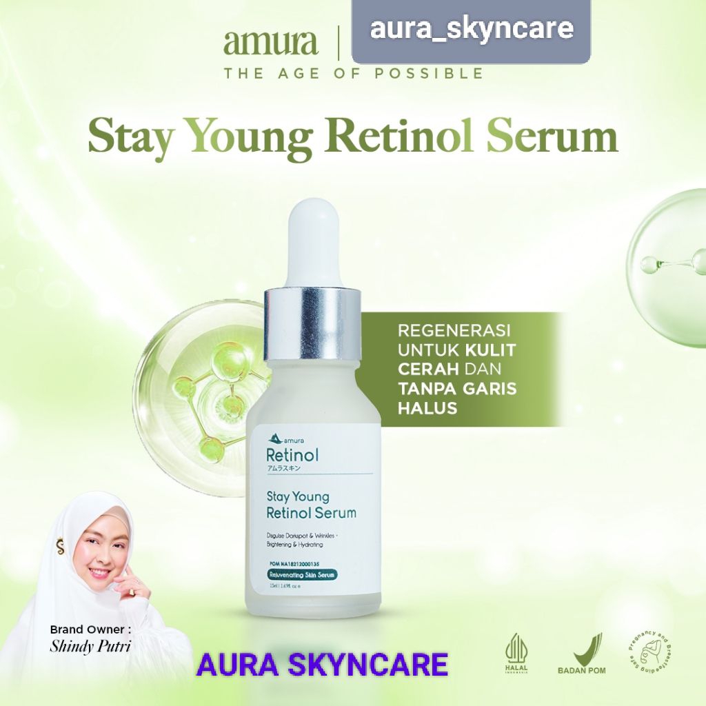 SERUM AMURA RETINOL STAYOUNG - MELEMBABKAN & MENCERAHKAN ( RETINOL )