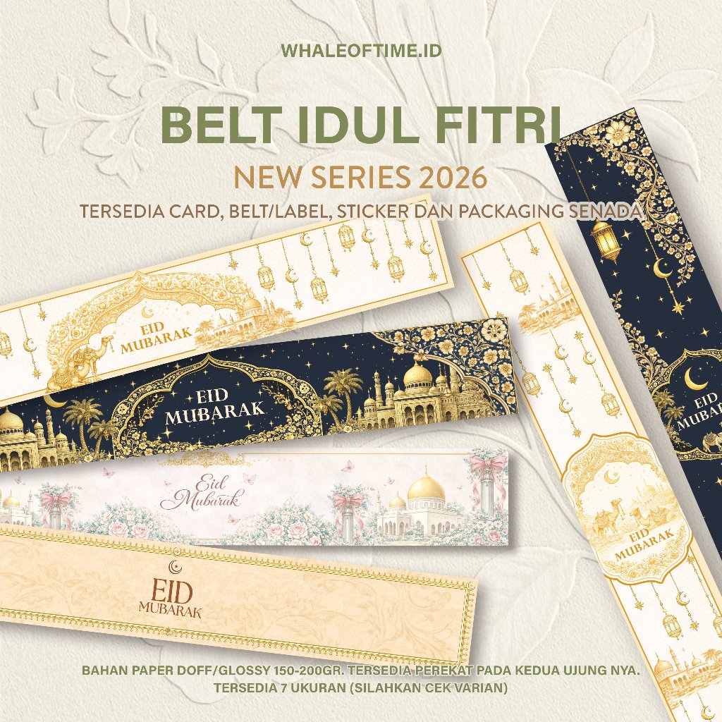 ( ISI 6 PCS ) READY STOCK Sleeve Paper Hampers Lebaran – Belt Kertas Box Hampers Eid Mubarak Packagi