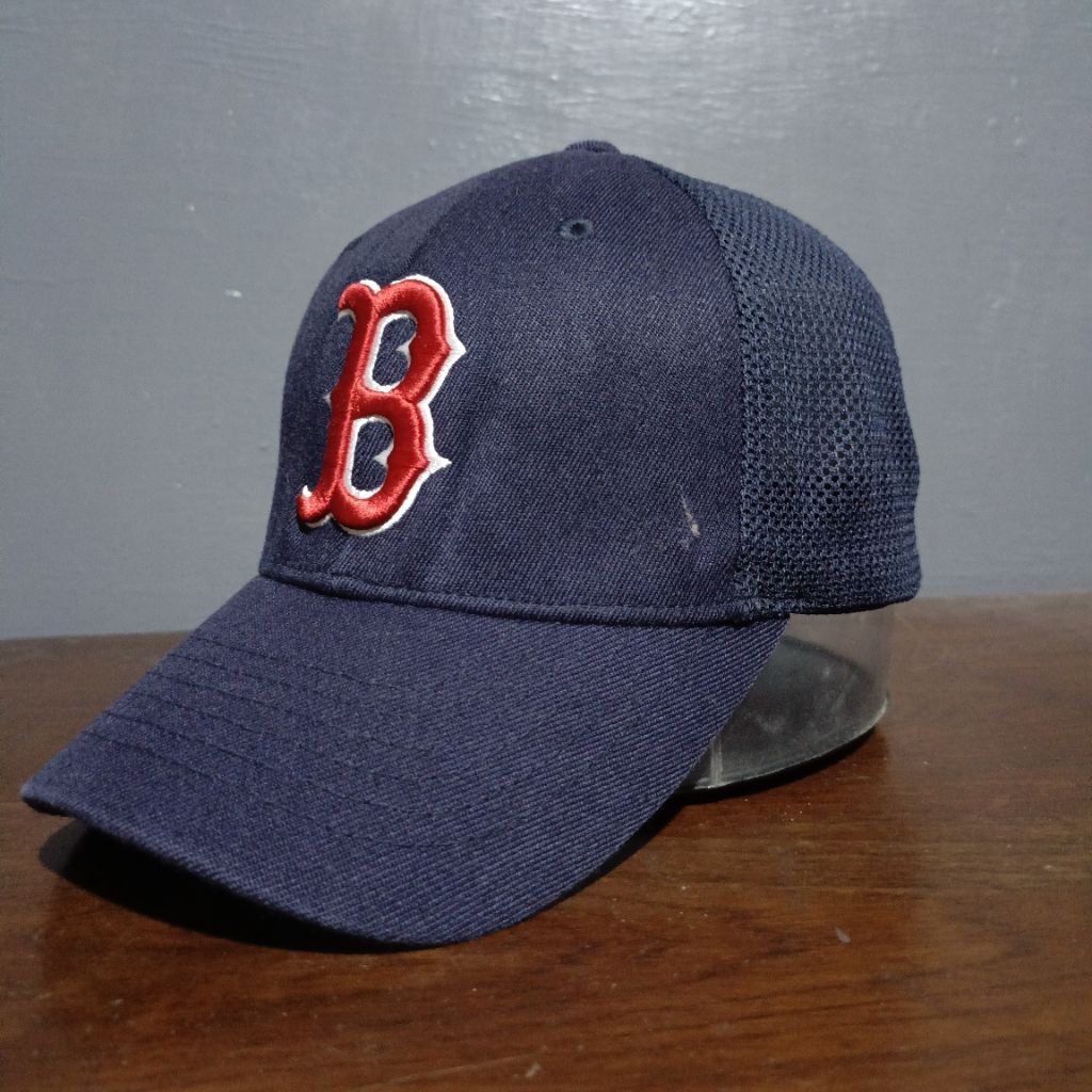 Topi Trucker MLB Boston Redsox Second Original Logo B Jaring