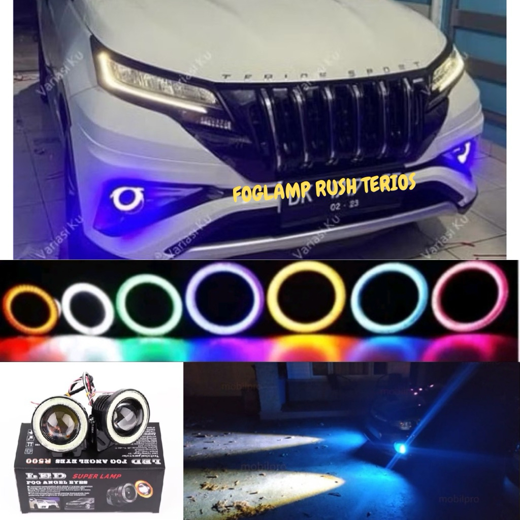 Foglamp Rush Terios Lampu Kabut Bemper 3,5 Inch 89mm Projie LED 12 Volt Universal