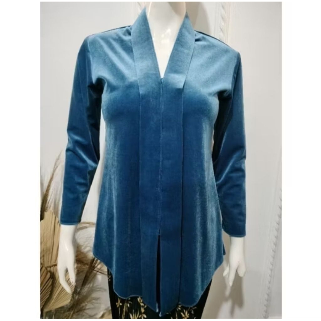 (ATASAN SAJA) Kebaya Modern Hijab Encim Jawa Bahan Beludru