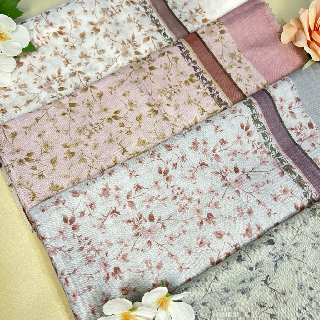 JILBAB SEGI EMPAT MOTIF BUNGA KECIL