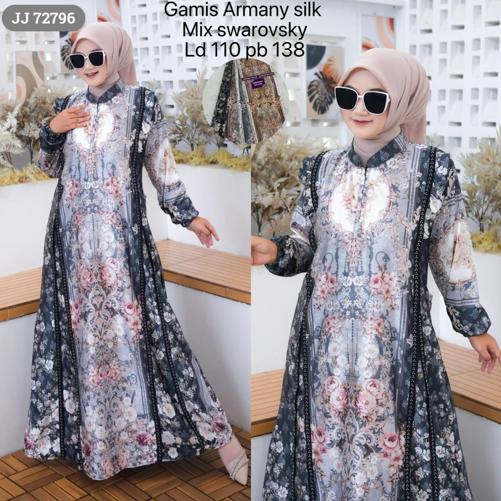 (ISI 2 PCS) JJ 72796 Gamis - TRESNA MUSLIM Gamis Armani Silk