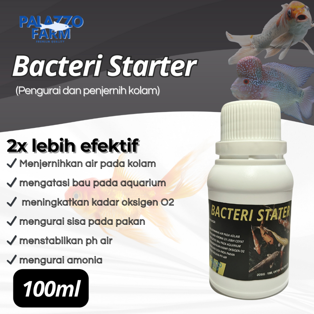 Bakteri Starter Cair Aquarium,Aquascape,kolam - 100ml pengurai amonia