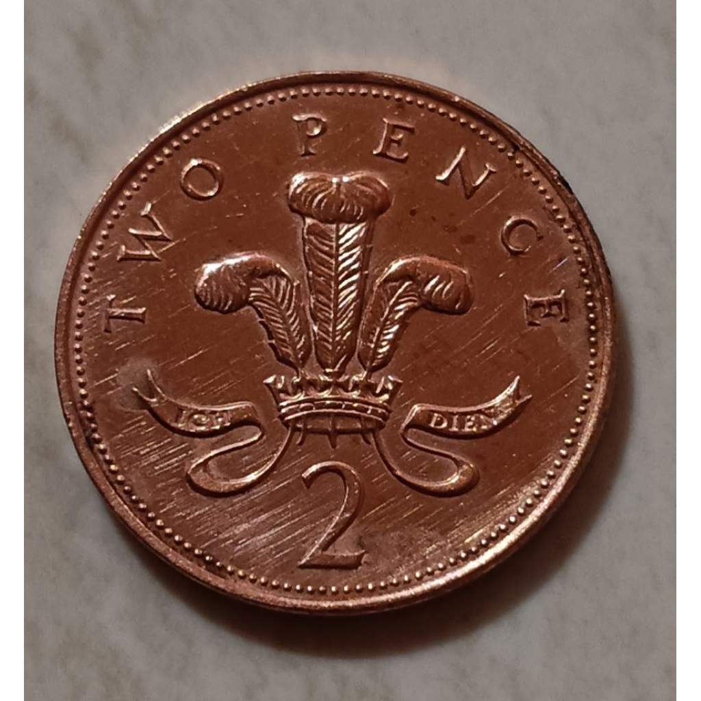koin Inggris two pence tahun 1998..