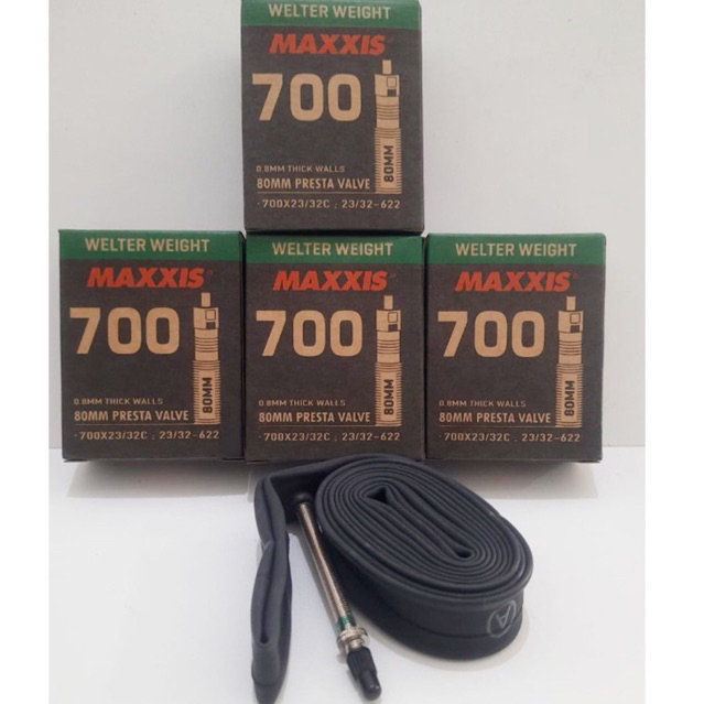 Ban dalam maxxis 700 x 23/32C 80mm pentil presta valve ban dalam sepeda maxxis