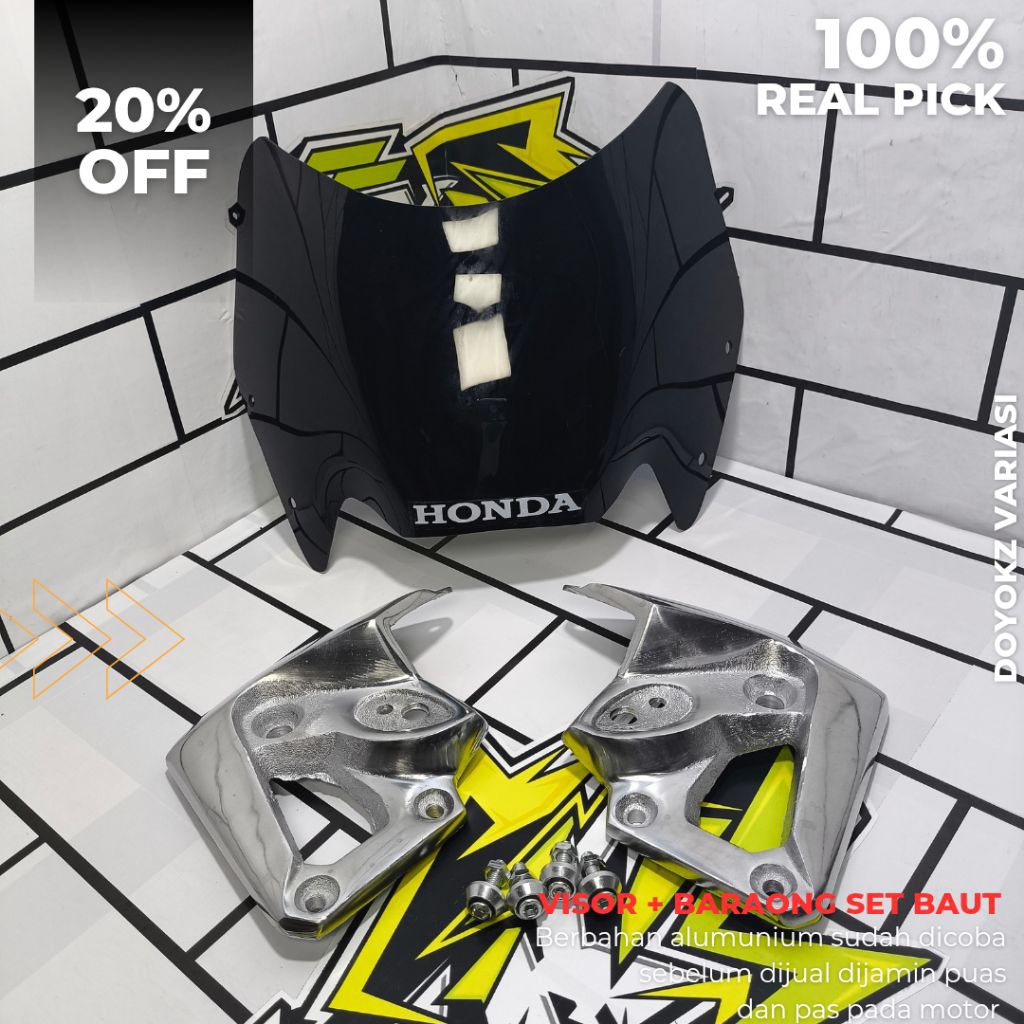 Visor + kupingan barong set baut rolex tinggal pasang Kaca depan visor Tiger