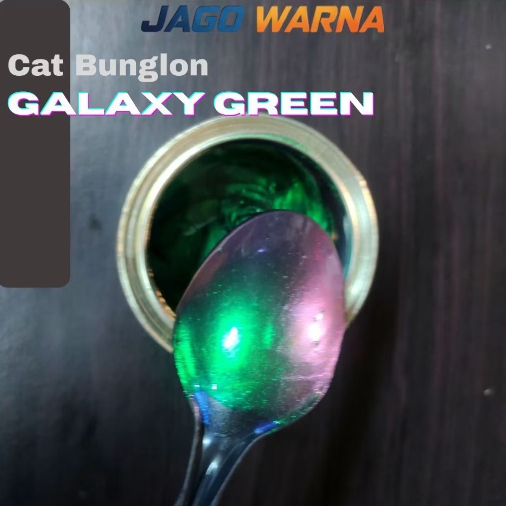 Cat Bunglon Galaxy Green PU - 100ml / Efek Warna Hijau, Ungu, Biru - Cat Dasar Hitam - Kualitas Bagu