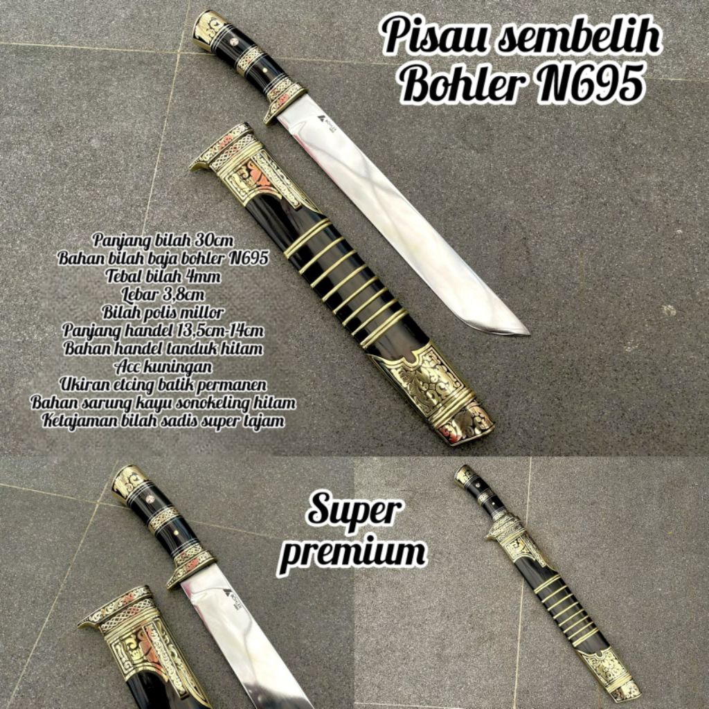 PISAU SEMBELIH SAPI KAMBING BAJA BOHLER N695 PREMIUM 30 CM 35 CM 40 CM