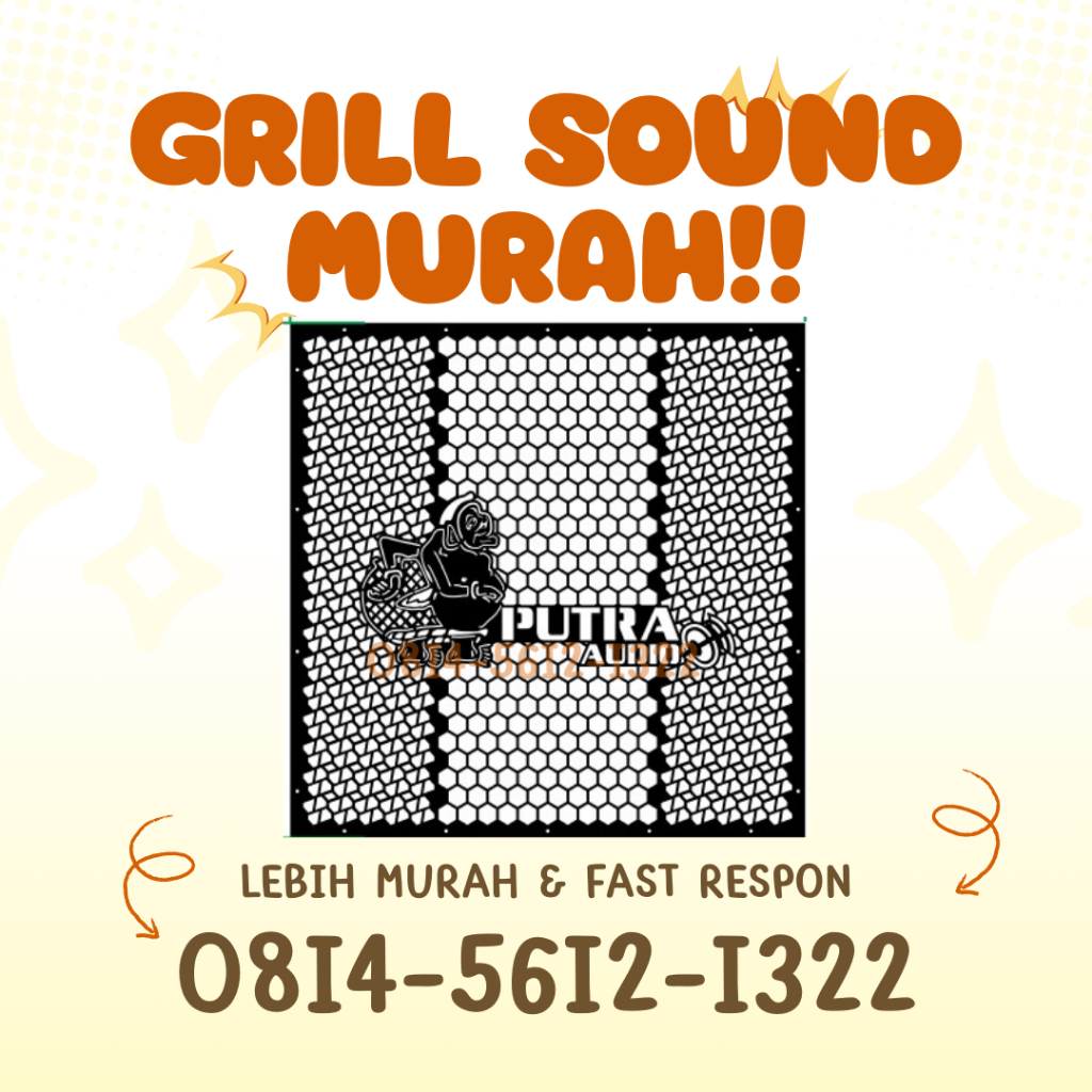 Grill Sound System Audio Costum Plat Besi Tutup Ram Speaker