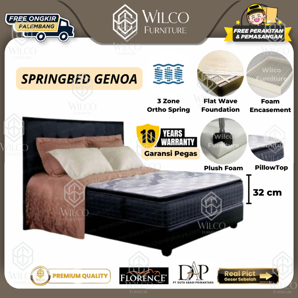 Kasur Springbed Florence Genoa Matras Florence - 100 x 200