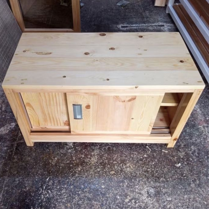 Lemari sepatu/sandal Full kayu jati belanda 80 x 40 x 45 cm vernis atau Natural