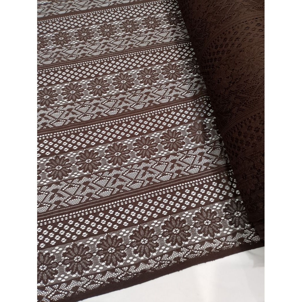 Brokat malika lace kain kebaya malika lembut motif salur garis