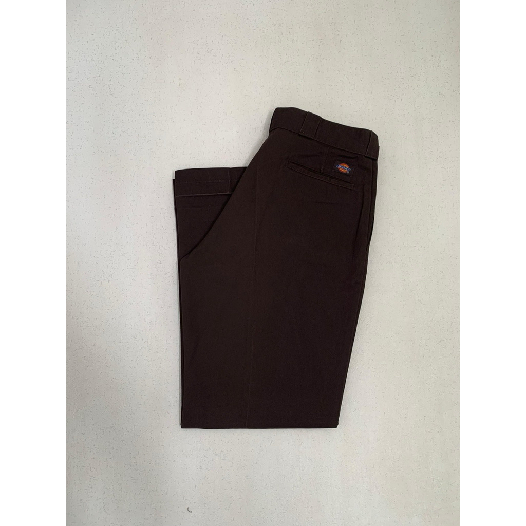 DICKIES - 874 ORIGINAL FIT WORK PANTS DARK BROWN SIZE 36