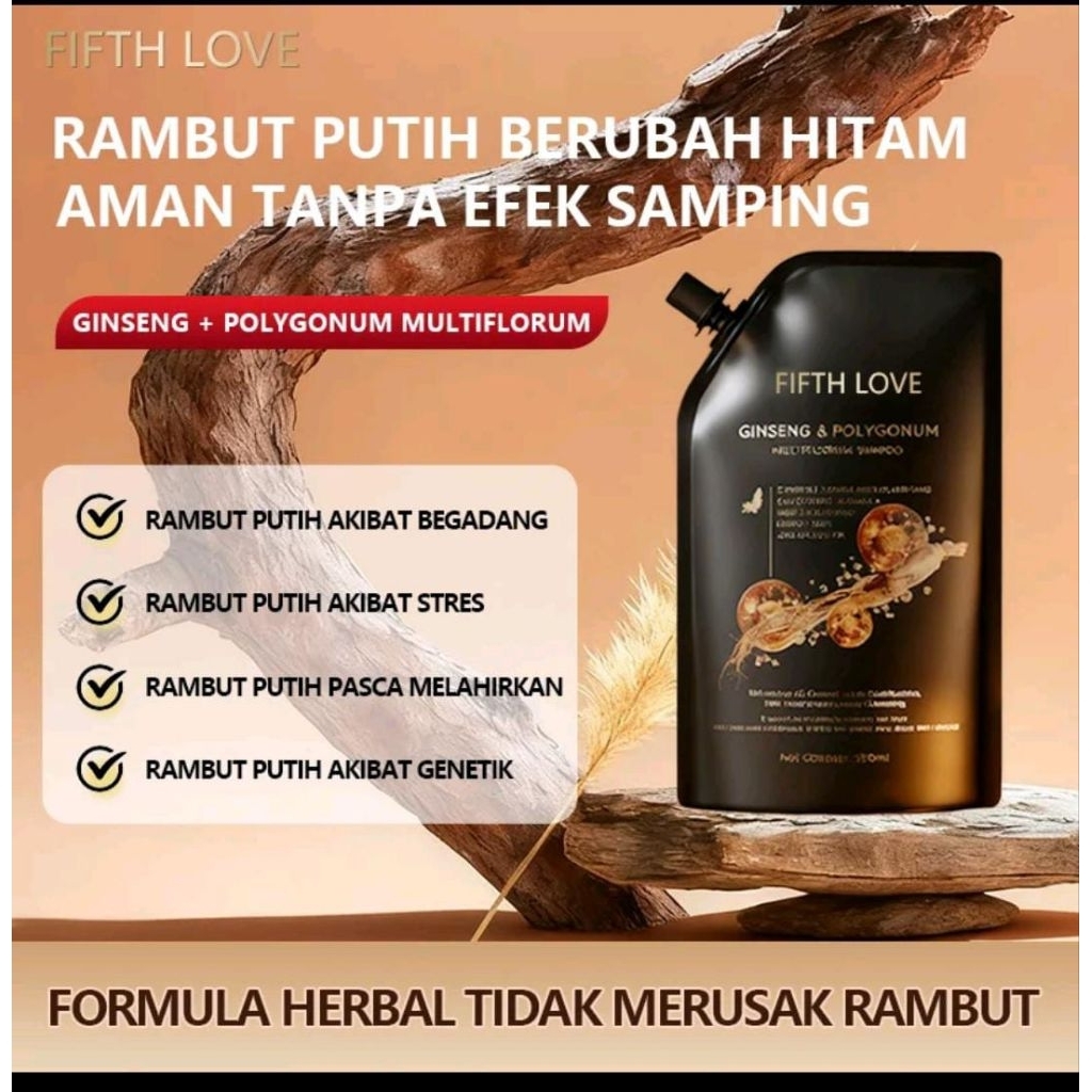 FIFTH LOVE SHAMPO MENGHITAMKAN UBAN DAN PENUMBUH RAMBUT ALAMI