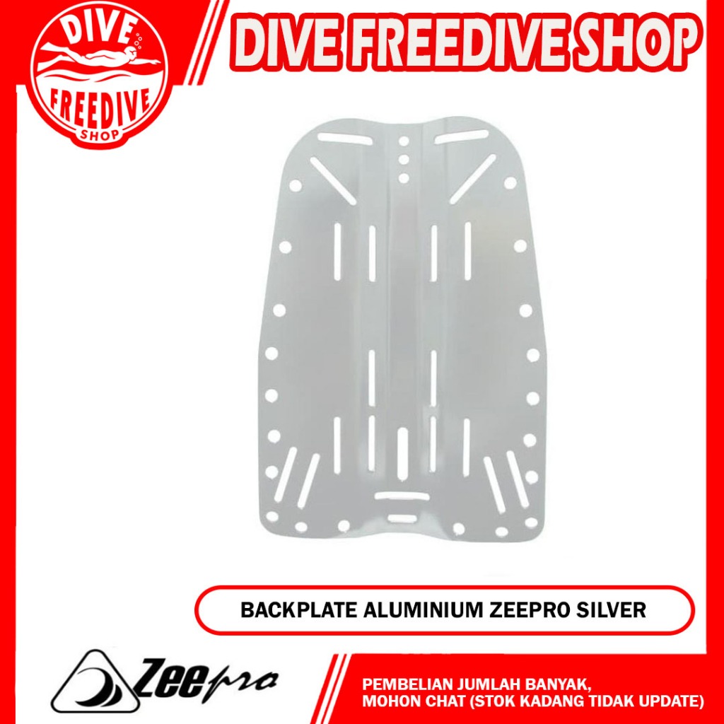 Backplate Alumunium Zeepro Silver For BCD Technical Thickness 3mm Scuba Diving Selam