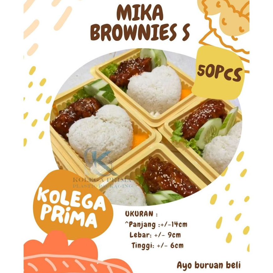 MIKA BROWNIES UKURAN S POLOS/ MIKA BROWNIES KECIL/ MIKA KUE MURAH ISI 50PCS