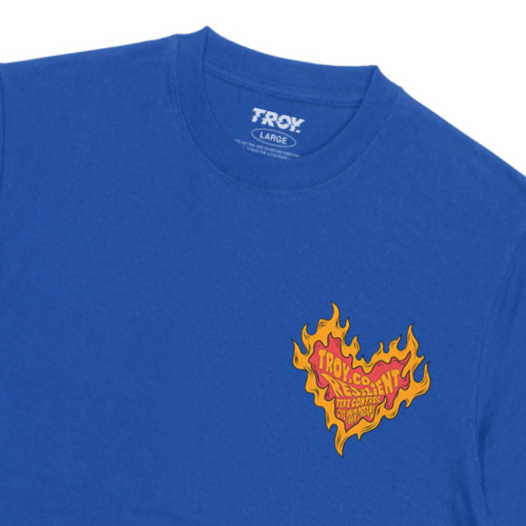 Troy Company Tshirt Royal Blue Fireheart - Kaos Lengan Pendek Kaos Biru Benhur MTD 2413