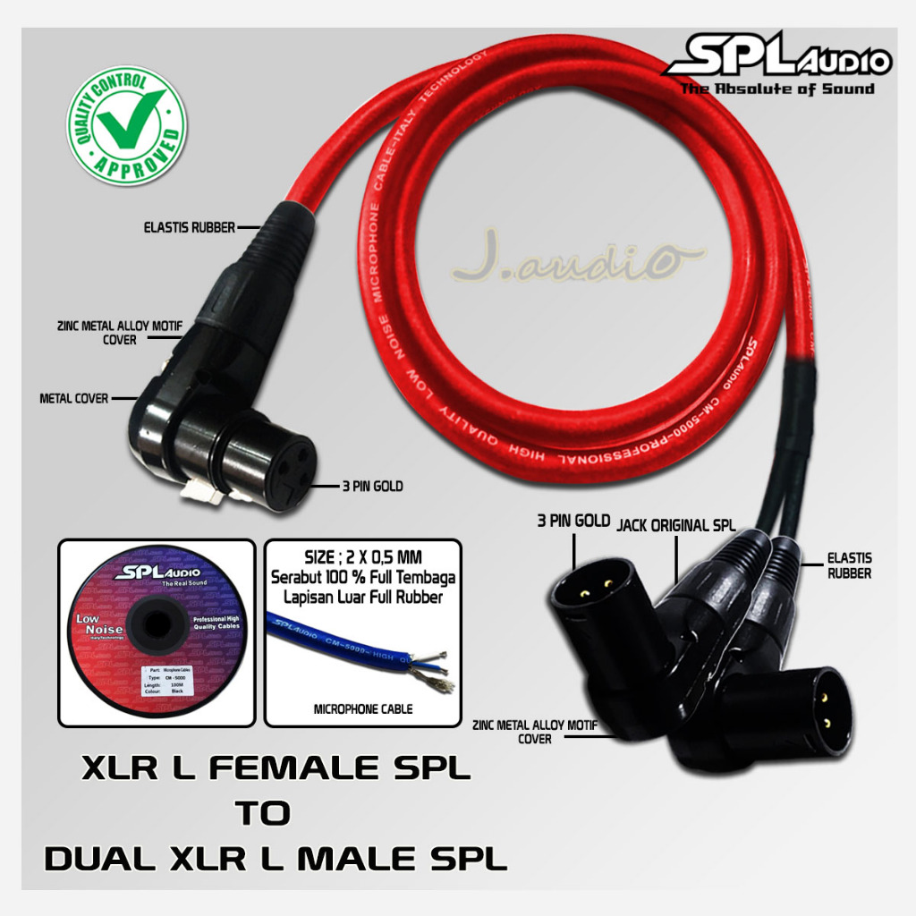 SPL AUDIO CM-5000 - Kabel audio / kabel sound terbaik 1x XLR L Female SPL to 2x XLR L Male SPL AUDIO