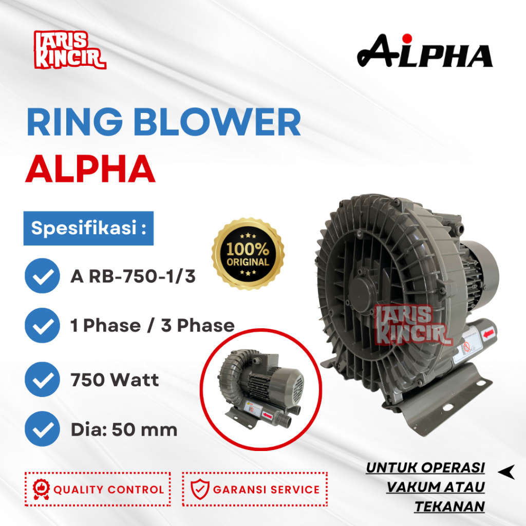Ring Blower ALPHA A RB-750 1 Phase & 3 Phase 750 Watt