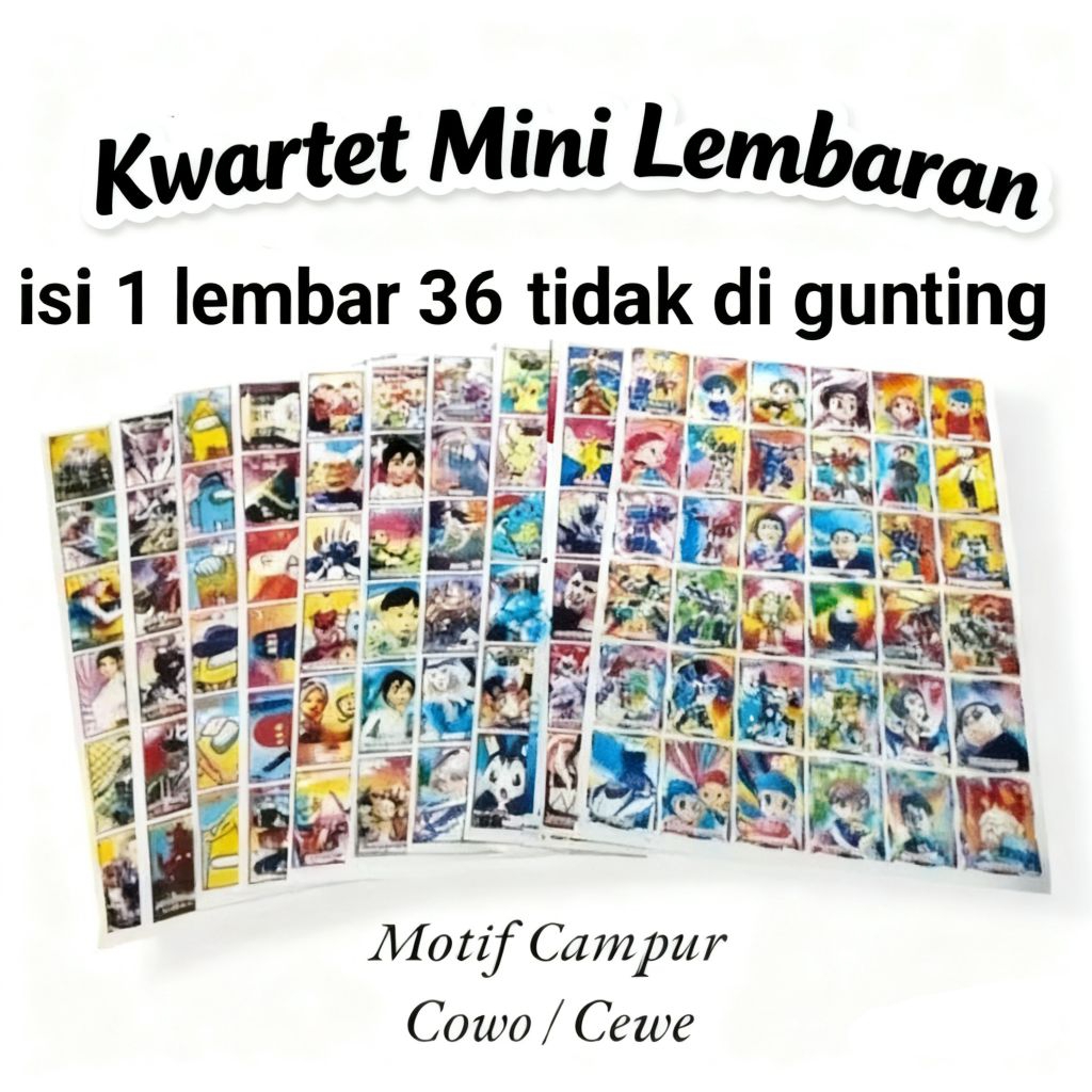KARTU GAMBARAN KWARTET JADUL MINI LEMBARAN GAMBARAN KARTU MAINAN KWARTET GAMBARAN MAINAN UMBUL MAINA