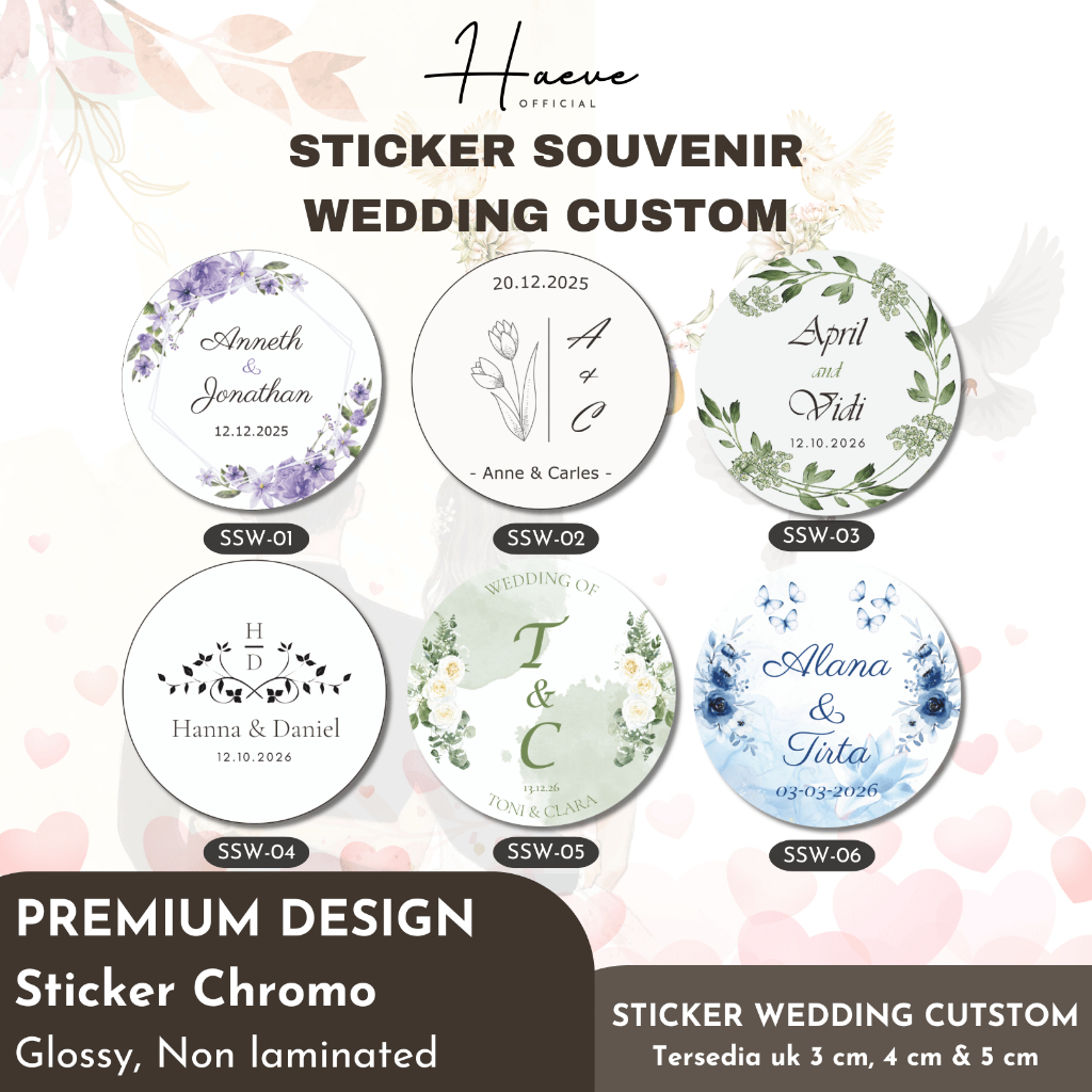 Sticker Bulat Souvenir Wedding Custom Bulat Sticker Label Souvenir Pernikahan