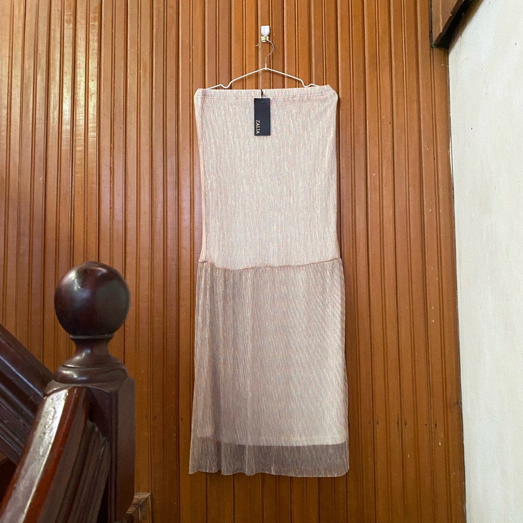 Zalia Rok/Skirt Multicolor Metallic Pleat Mermaid Skirt XS