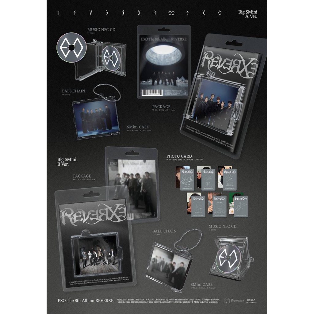 [PRE ORDER] 8TH ALBUM EXO REVERXE BIG SMINI VER SUHO LAY CHANYEOL D.O. KAI SEHUN OFFICIAL MURAH