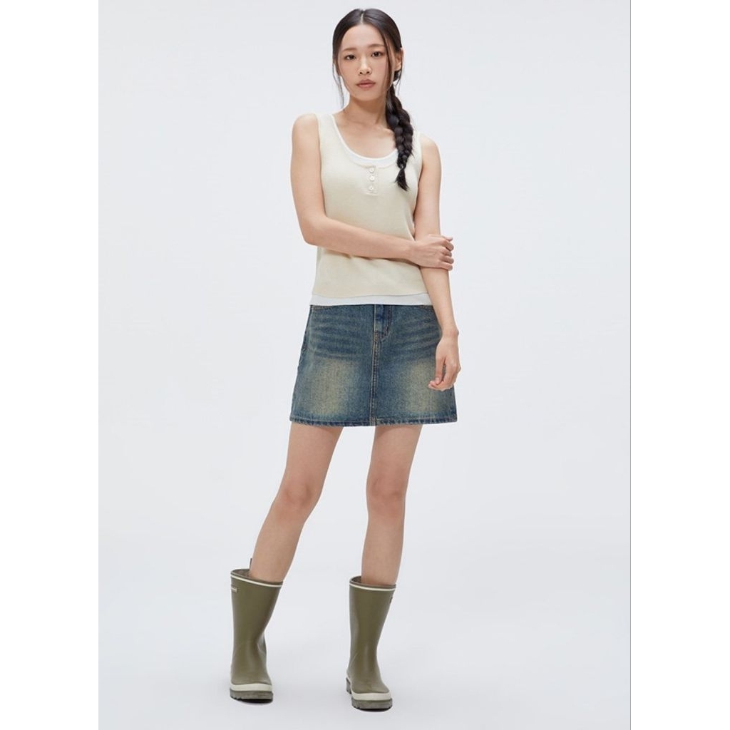 Spao Denim Mini Skirt_SPWJF49G02