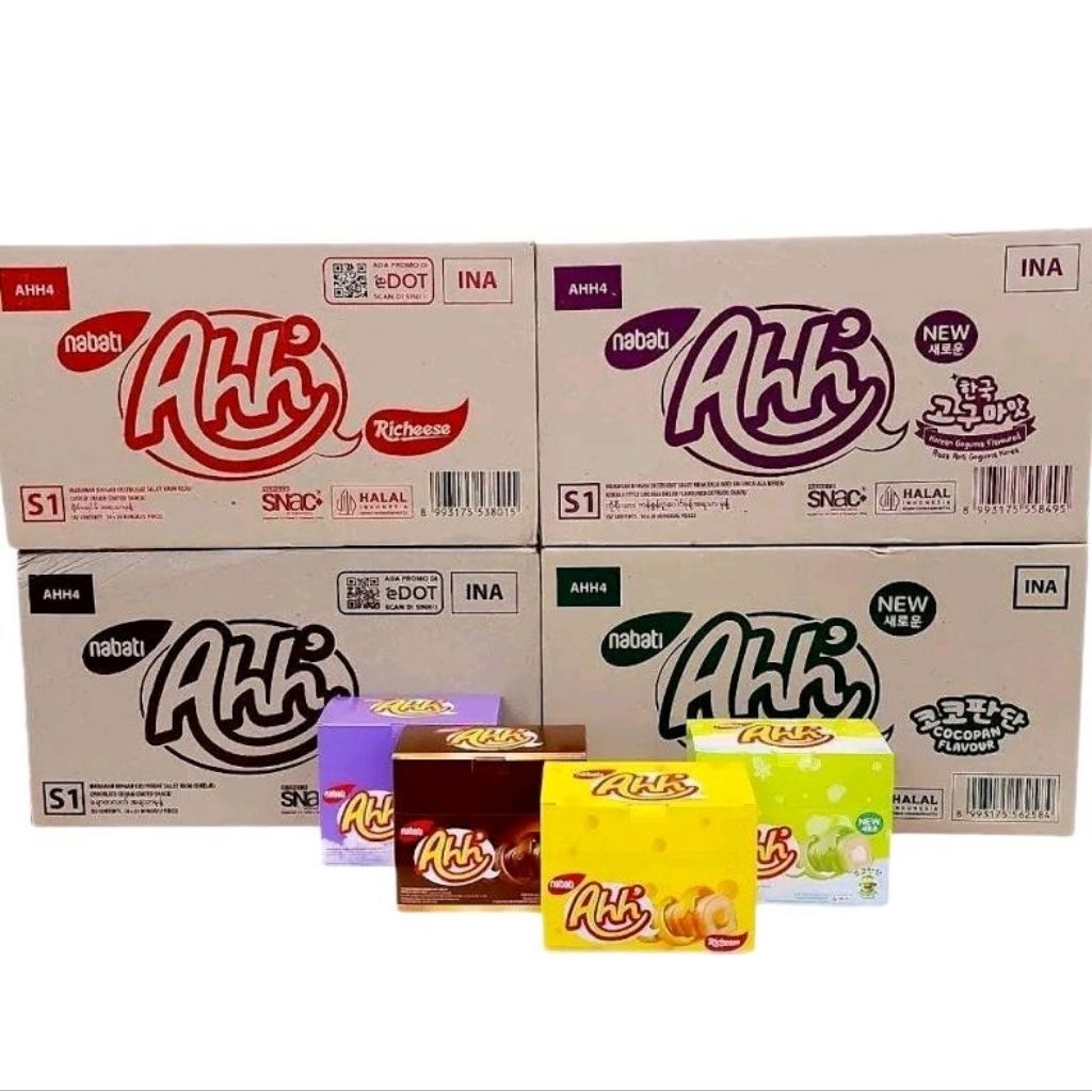 1 DUS RICHEESE NABATI AHH TRIPLE CHEESSE KEJU | COKELAT | COCOPANDAN | GEGUMA NETTO 15 BOX X 20 PCS 