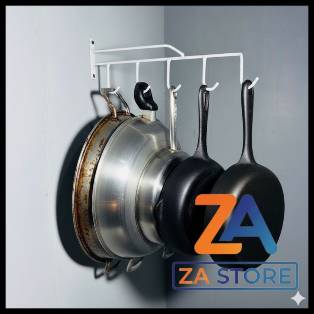 Rak gantungan wajan teflon perabot daput besi