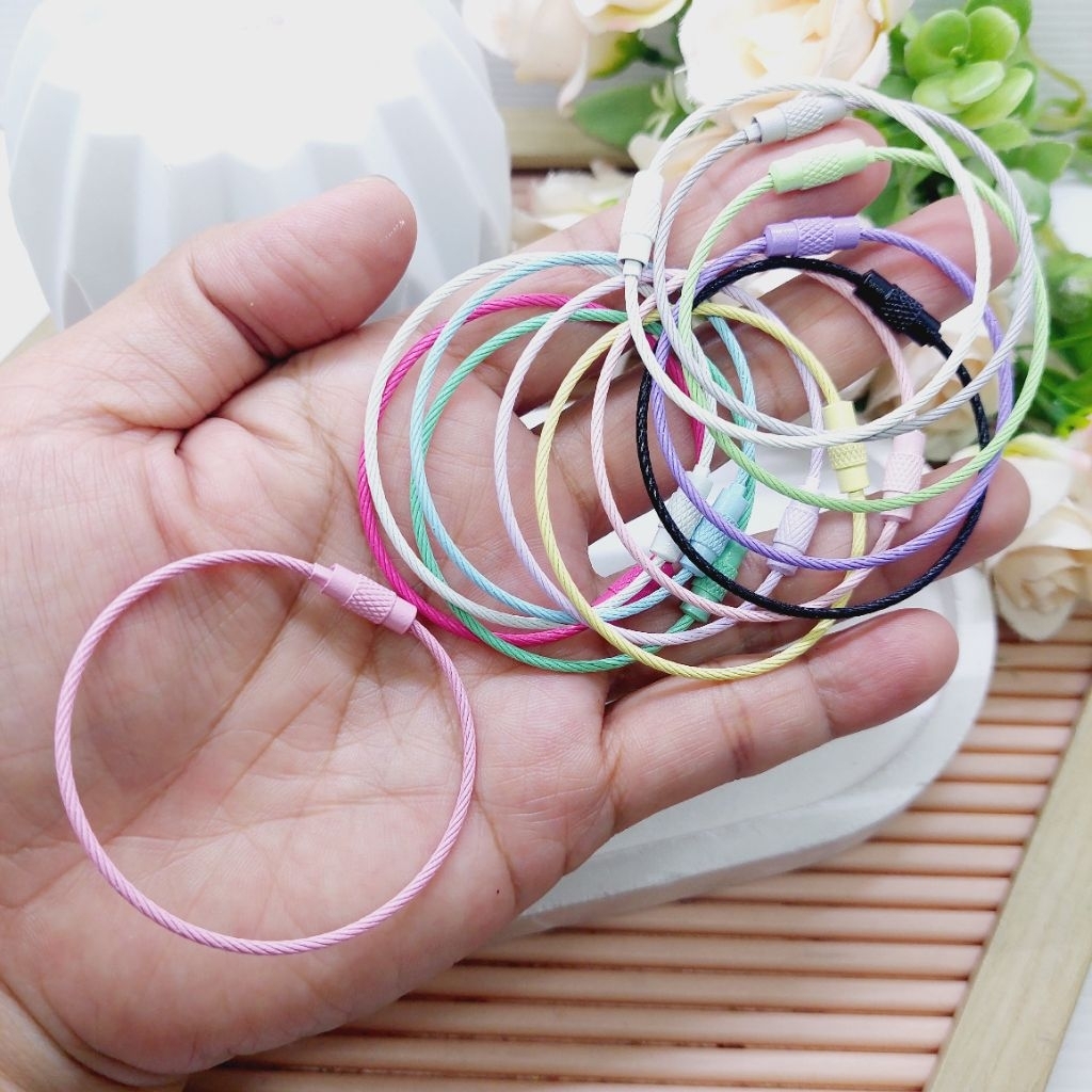 Ring  bulat bag charm / ring O  / Kawat bulat Warna Warni