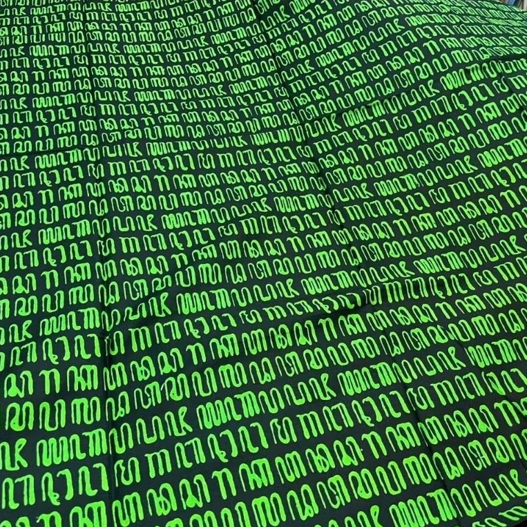 (ORIGINAL) KAIN BATIK LAWEYAN SOLO AKSARA JAWA HITAM HIJAU