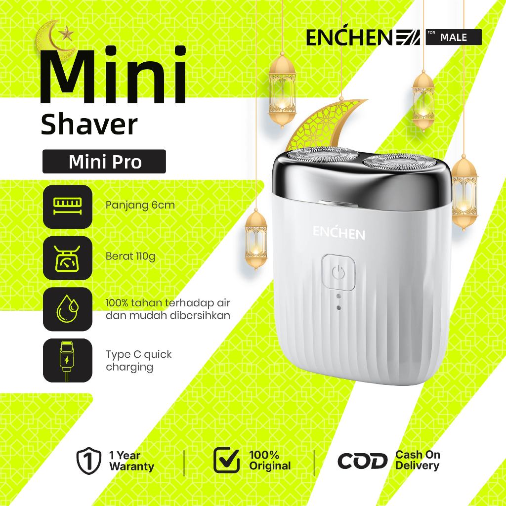 ENCHEN Mini Pro Elektrik Shaver Mini Alat Cukur Jenggot Waterproof