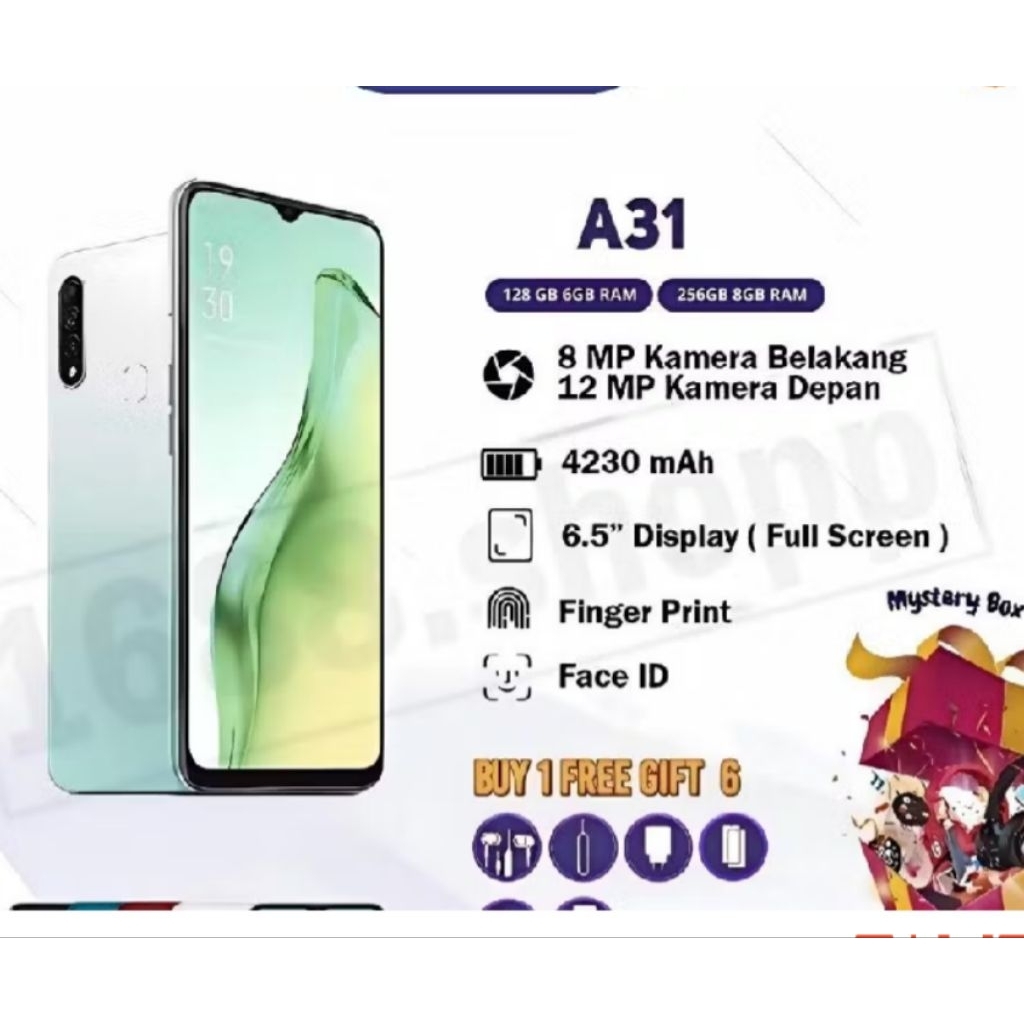 HP OPPO A31 RAM 6/128GB - Layar 6.5 Inci, Baterai Tahan Lama, Kamera Triple