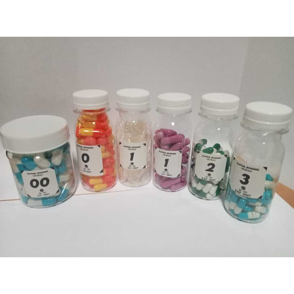 kapsul kosong kecil ukuran 3 dan 4 isi 50 kapsul labih mudah memberikan obat untuk hewan peliharaan 