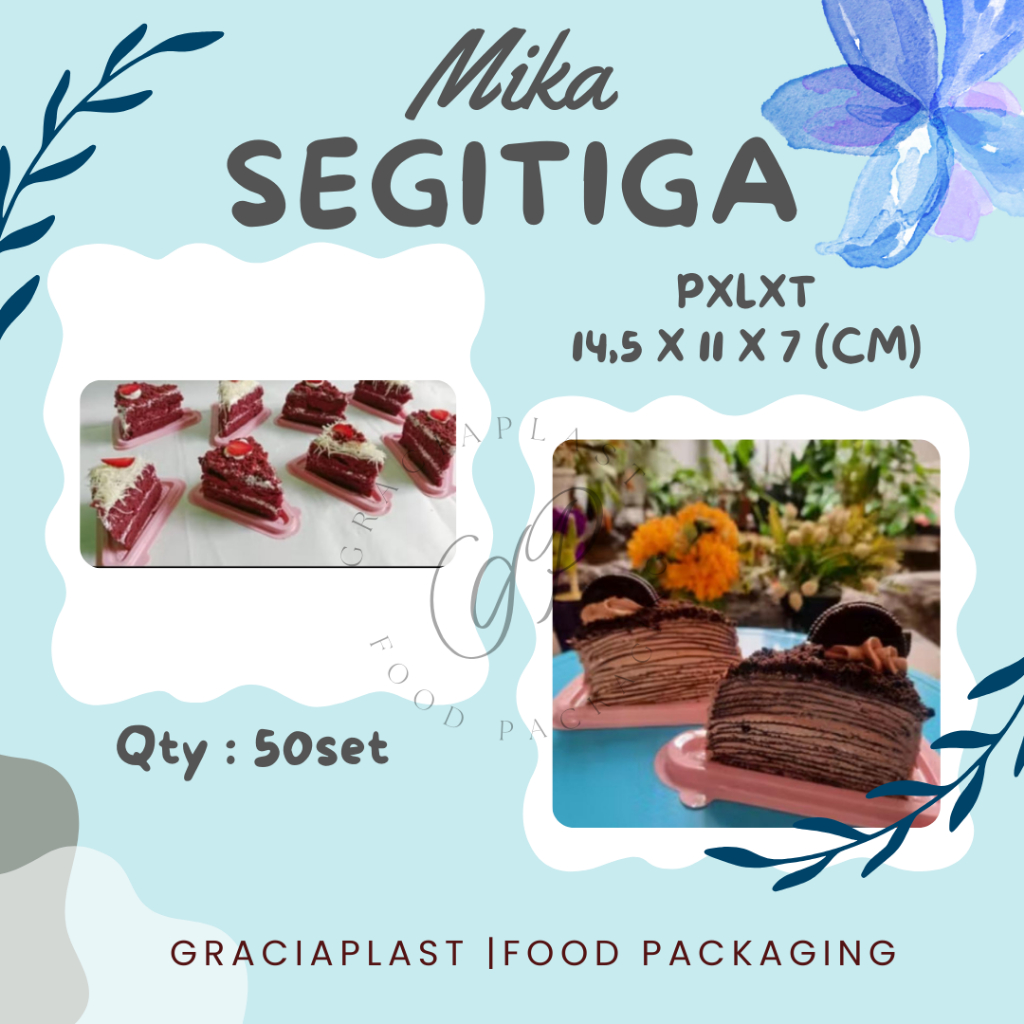 MIKA KUE SEGITIGA/ CT SEGITIGA/ MIKA KUE TART/ MIKA MILLE CREPES SLICE ISI 50 PCS
