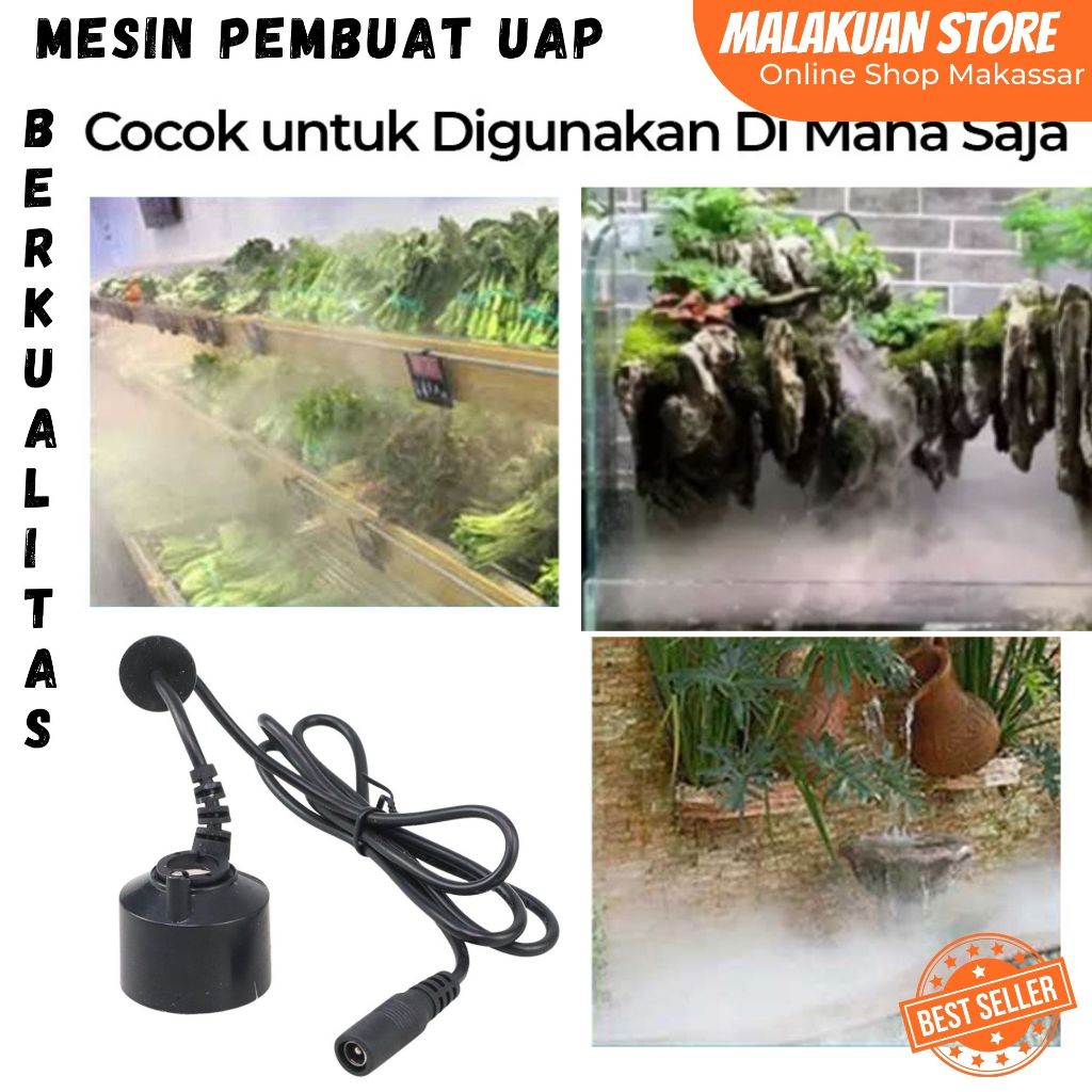 Pembuat Uap Kabut Ultrasonic Mist Maker Humidifier Pelembab Ruangan Dekorasi Auarium Serbaguna