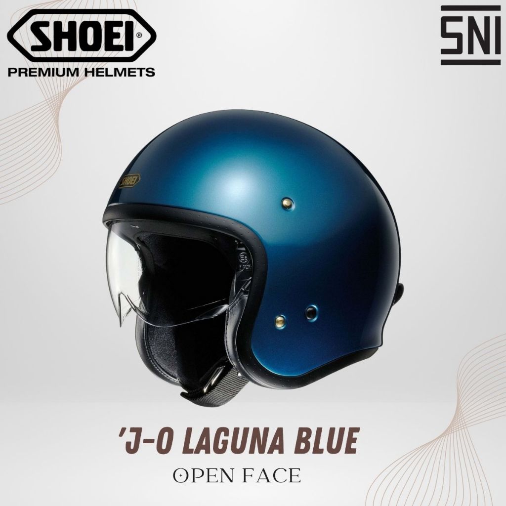 Helm Shoei JO Laguna Blue Half Face Retro Classic SNI Original