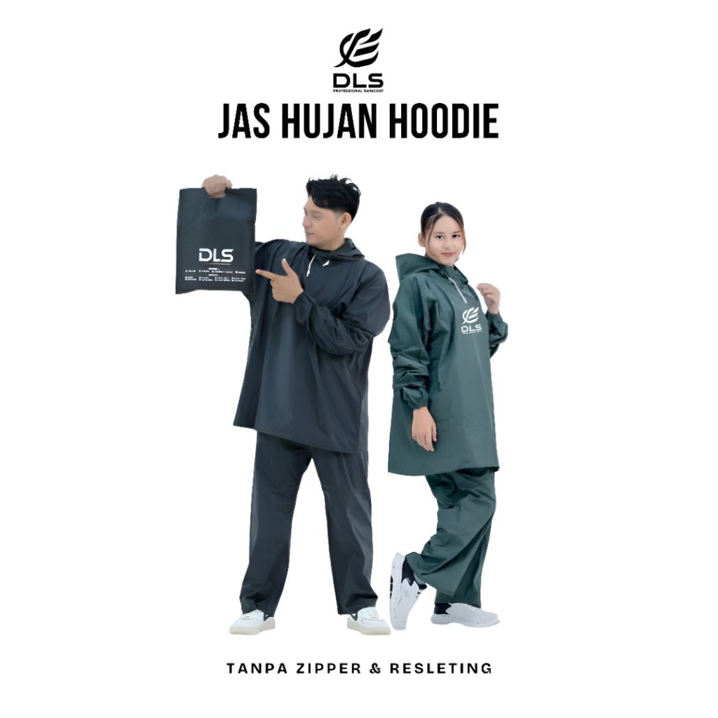 Terlaris Jas Hujan Hoodie DLS Bahan Pvc Tebal Lentur Dan Tahan Air Terbaik