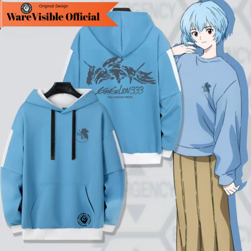 WareVisible Jacket Hoodie Mix EVANGELION Oversize Korean Style Pria Wanita Premium Fleece ORIGINAL
