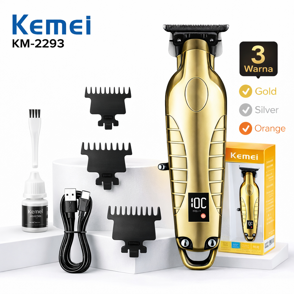 KEMEI KM-2293 Alat Cukur Rambut Elektrik Professional Rechargeable / Mesin Cukur Rambut Pria Kemei 2